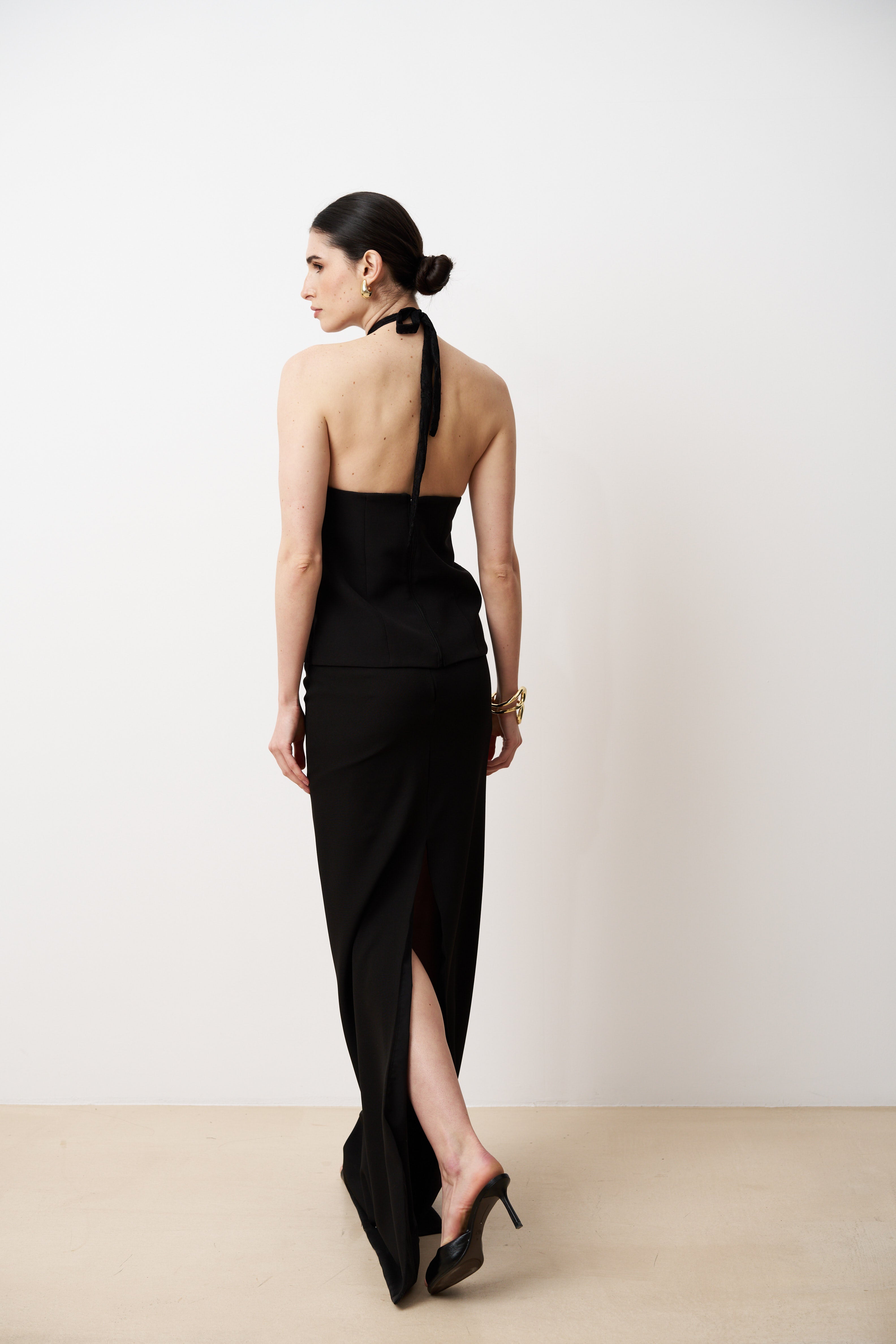 XARA Lace halter structured top