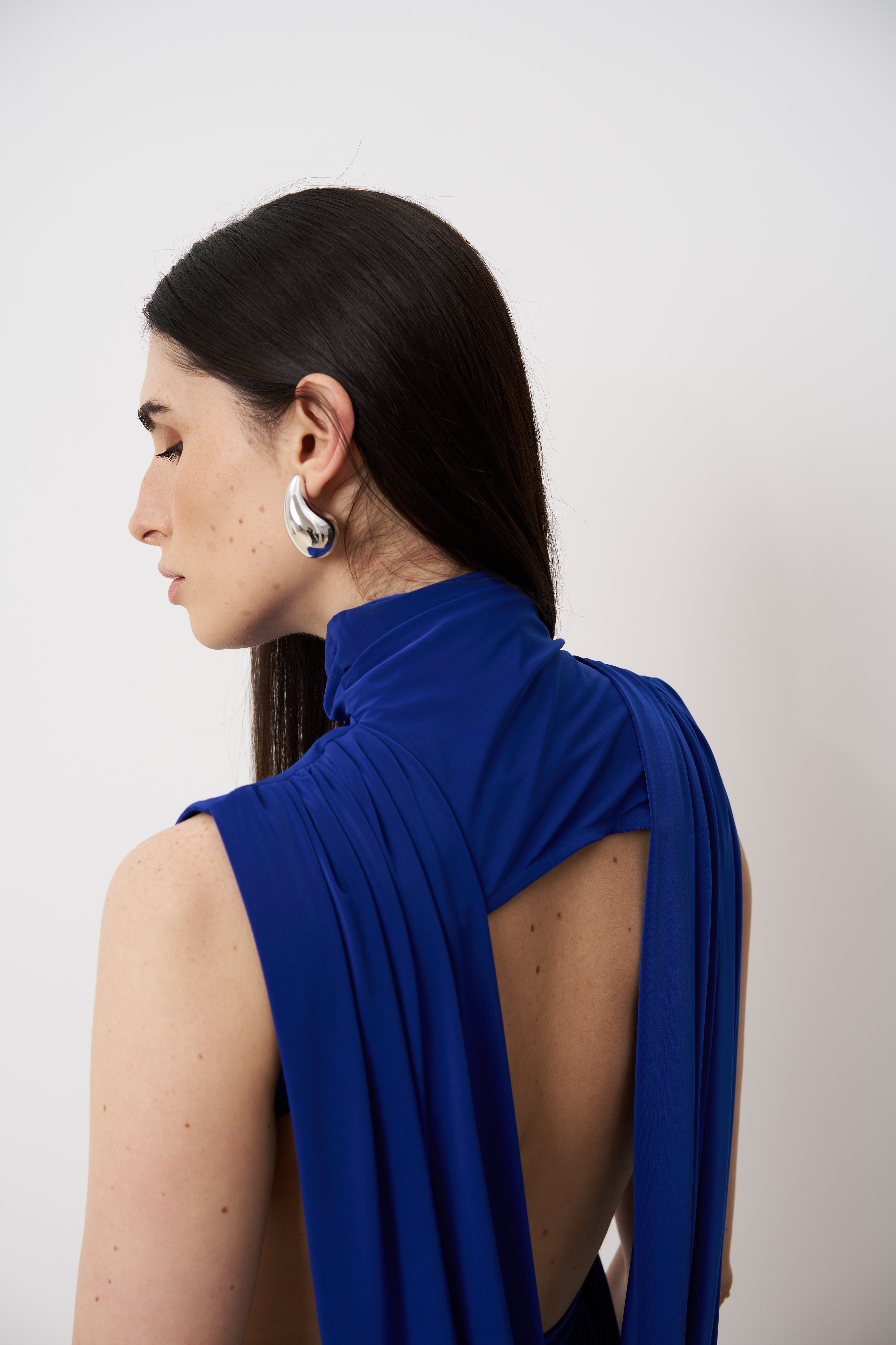 Mini-robe SYRA drapée à dos ouvert