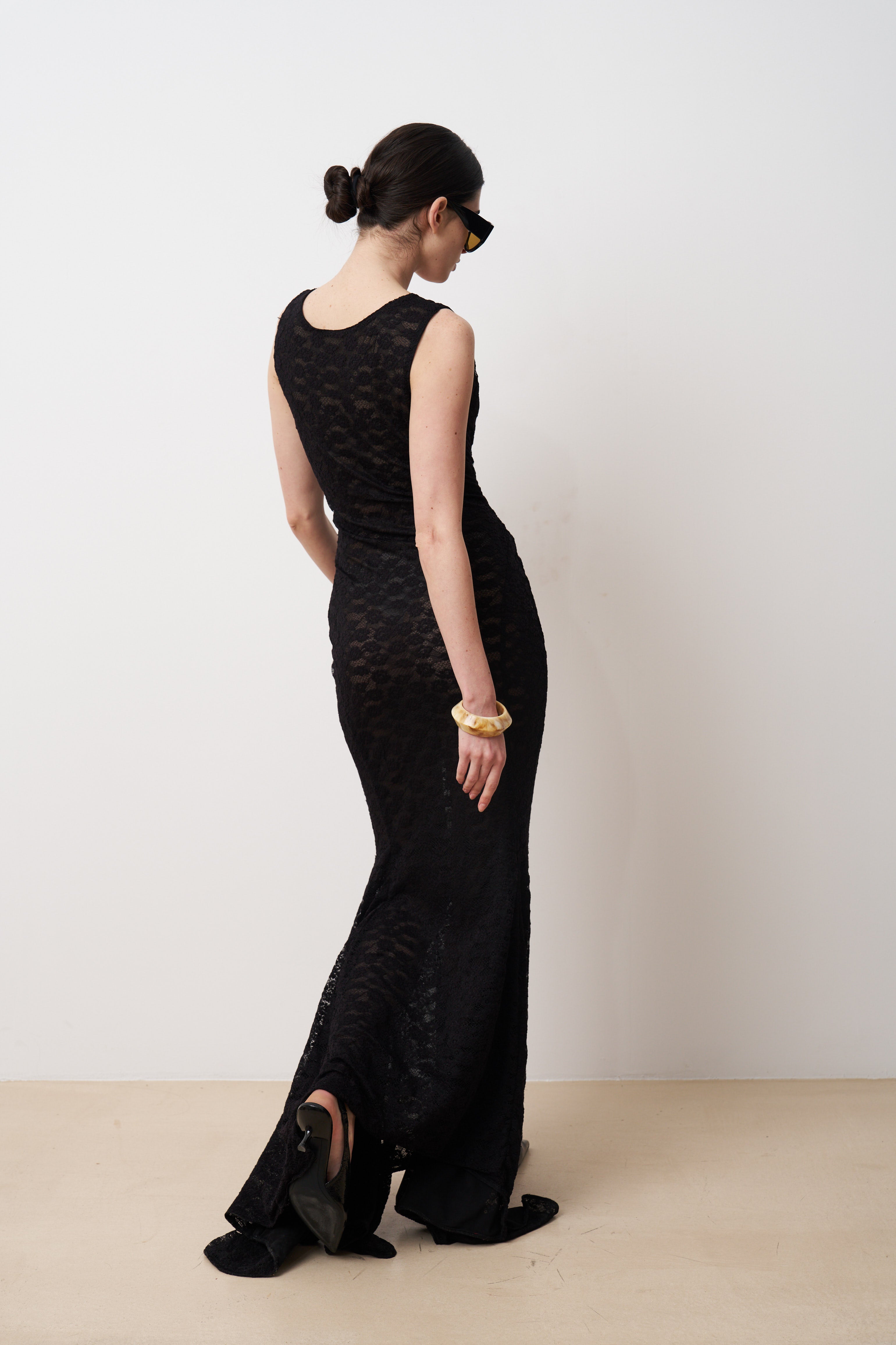 YARA Lace cut-out flared gown