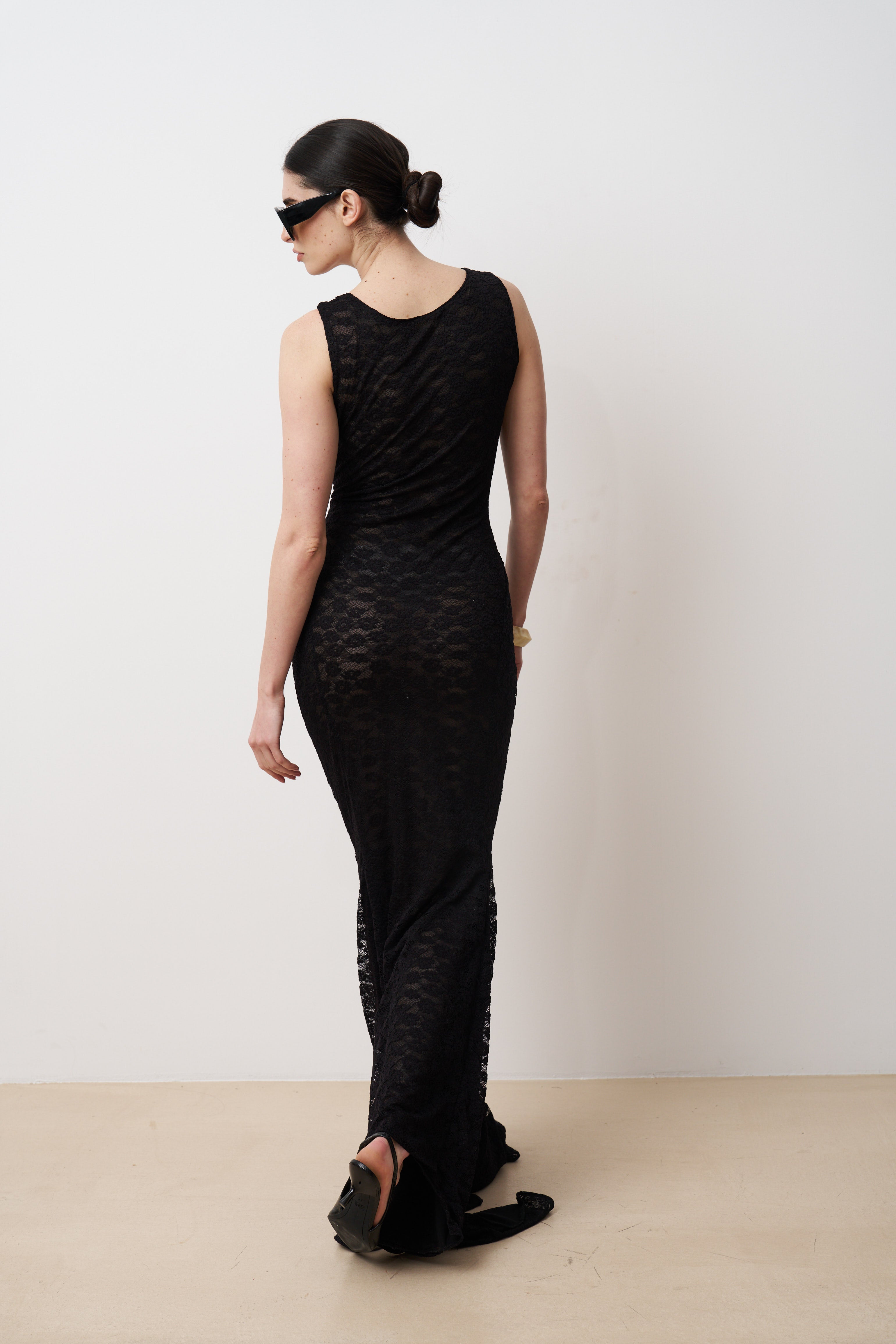 YARA Lace cut-out flared gown