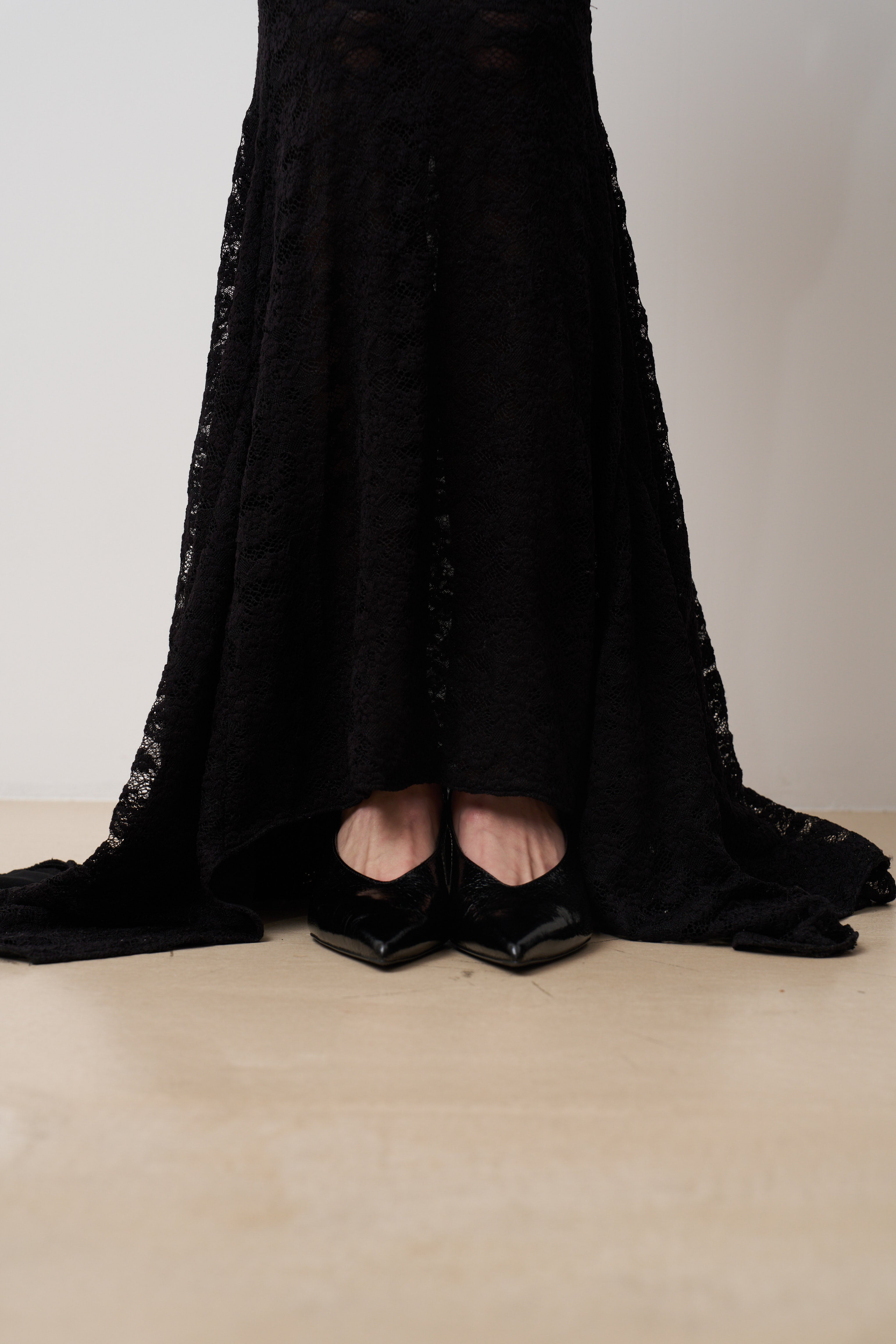 YARA Lace cut-out flared gown