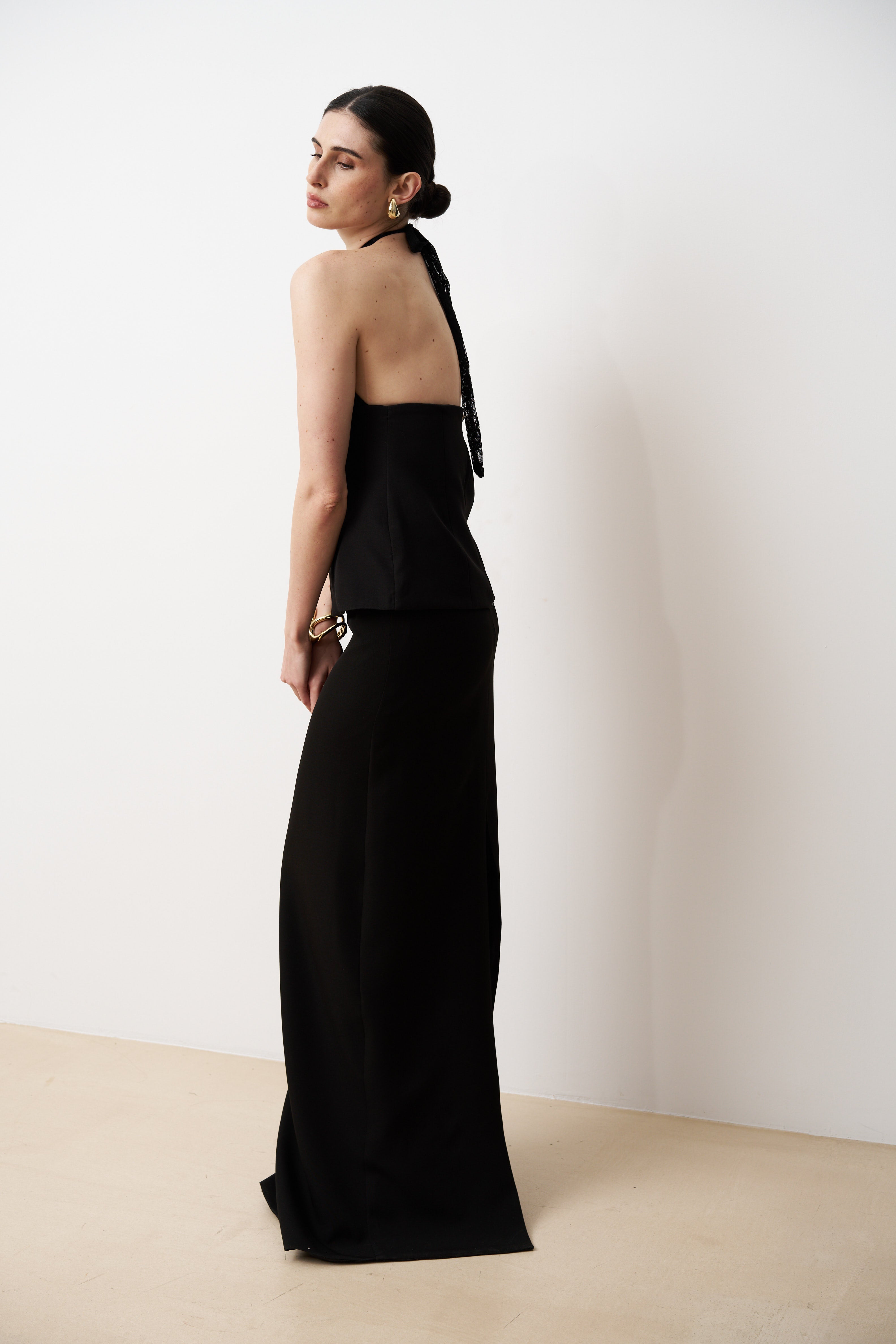 XARA Lace halter structured top