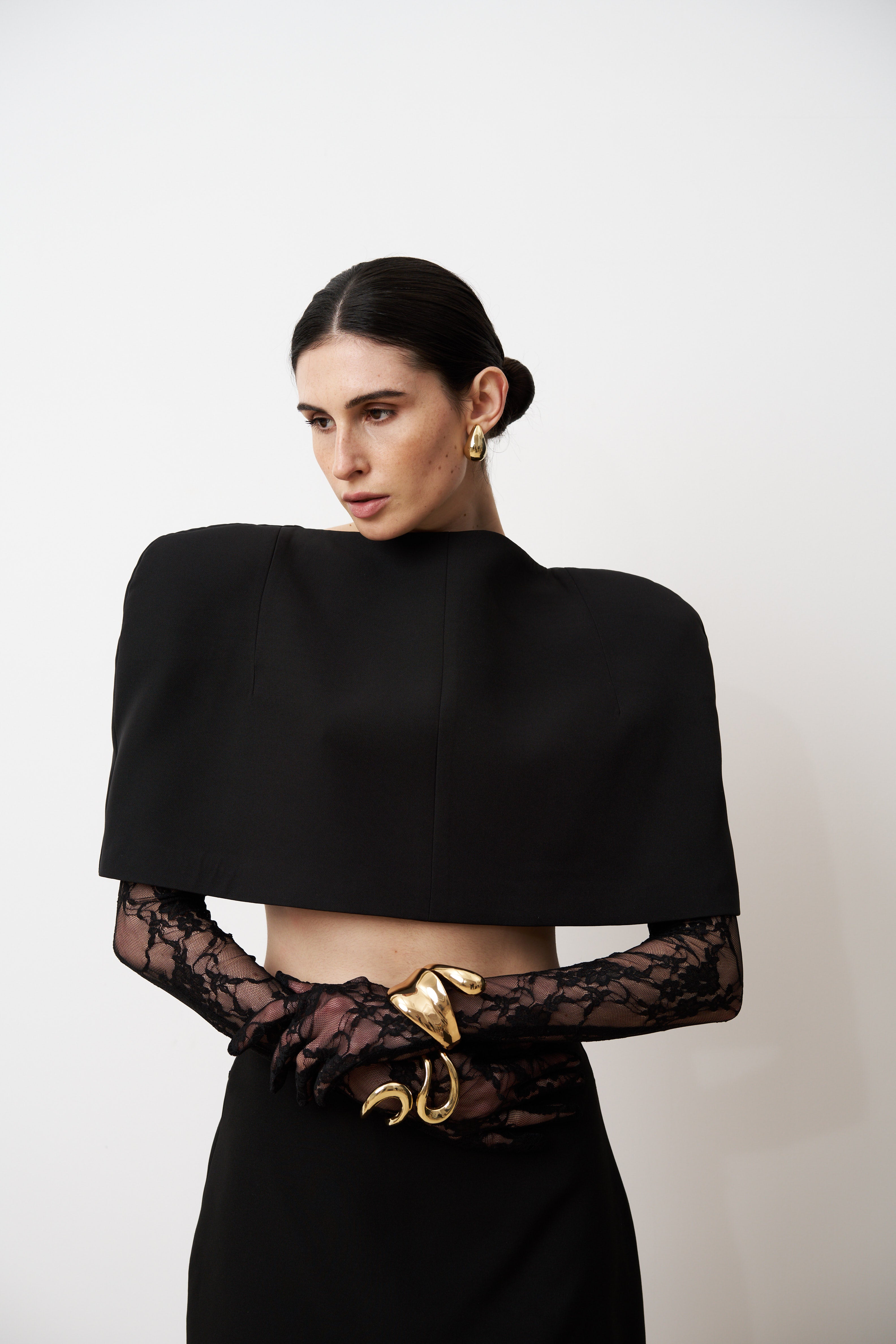 RHEA Structured crepe cape